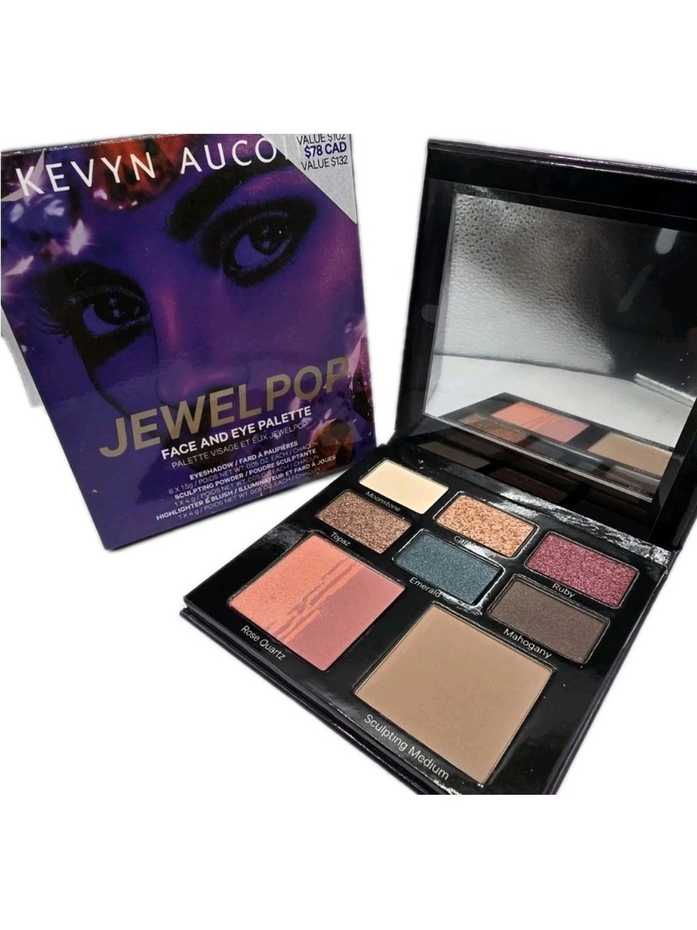 Kevyn Aucoin Jewel Pop Palette - Emerald, Ruby, Bronze & Rose Shades